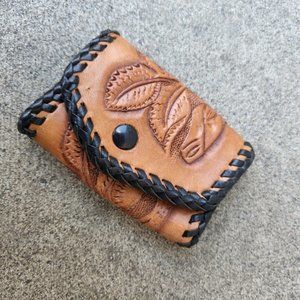 tooled leather keychain